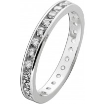 Memoire Ring Weißgold 333 8 Karat weiße Zirkonia Steine 