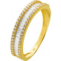 Memoire Ring Gelbgold 333 8K weiße Zirkonia Brillantlook