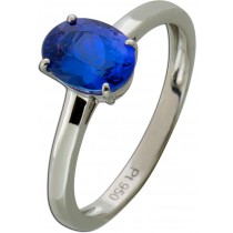 Tansanit Ring Platin 950 violett blauer Solitär AAA Edelstein