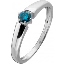 Brillantring Platin 950 blauer Diamant 0.25ct Verlobungsring