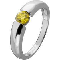 Brillant Solitärring Platin 950 gelber  0.50ct fancy yellow intense