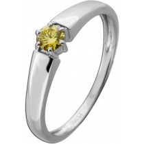 Solitärring Platin 950 gelber Diamant 0.25ct Verlobungsring