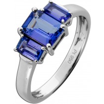 Tansanit Ring Platin 950 violett blaue Edelsteine 1.5ct 