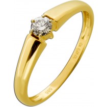 Verlobungsring Gold 585 14 Karat Champagner Brillant 0.25ct  