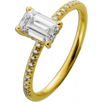 Diamantring Solitaer 1.8ct Gold 585 14K Lab Grown Emerald Cut