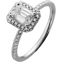 Diamantring 1.5ct  Halo Weissgold 585 14K Lab Grown Brillanten IGI