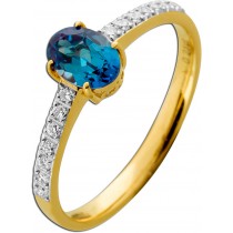 Alexandrit Ring Gold 585 14K Lab Grown Diamanten