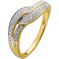 Brillant Ring Gold 585 14K Natur Diamanten 0.17ct