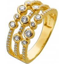 Diamant Ring Gold 585 14K Natur Edelsteine 0.52ct