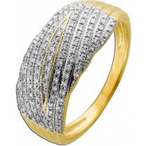 Brillant Ring Cocktail Gold 585 14K Natur Diamanten 0.31ct