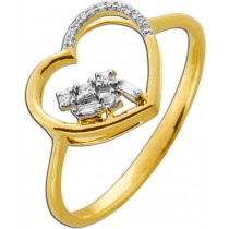 Herz Ring Gold 585 14 Karat Natur Diamanten 0.09ct