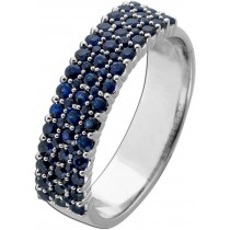 Saphir Ring Weißgold 585 blaue Natur Edelsteine 1.2ct