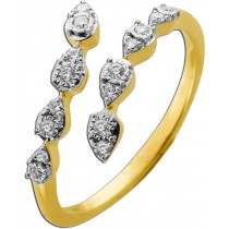 Diamant Ring Gold 585 14K Natur Diamanten 0.20ct