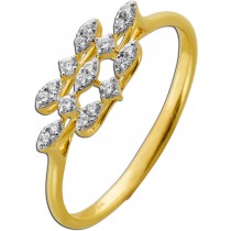 Diamant Ring Gold 585 14K Natur Diamanten 0.20ct