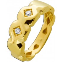 Ring Gold 333 8 Karat weiße Zirkonia Steine