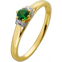 Tsavoritring Gold 585 nat Tsavorit Natur Diamanten
