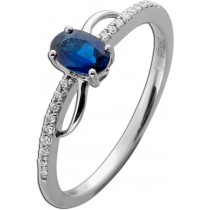 Saphir Ring Platin 950 nat Saphir Natur Diamanten