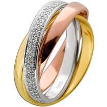 Trinity Brillantring Gelbgold Weißgold Rosegold 585 14K Natur Diamanten 0.60ct