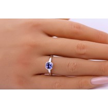 Tansanit Ring Platin 950 blauer Natur Tansanit 1.05ct