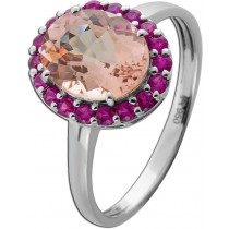 Morganit Ring Platin 950 nat Morganit 2.65ct nat Rubine 0.30ct 