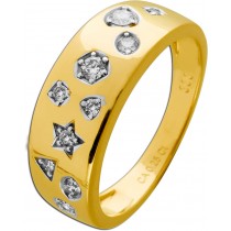 Brillant Ring Gold 333 8K Lab Grown Diamanten 0.25ct Herz Stern