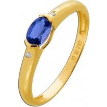 Tansanit Ring Gold 333 8K nat. Tansanit 0.46ct Natur Diamanten 0.05ct