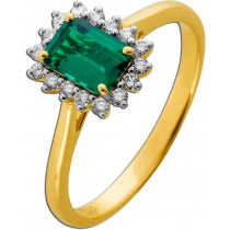 Smaragd Ring Gold 333 8K Lab Grown Smaragd 1.25ct Lab Grown Diamanten