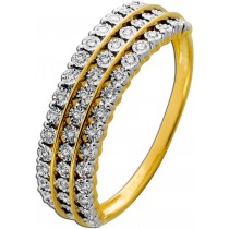 Diamantring Gold 375 9 Karat Diamanten 0.30ct 