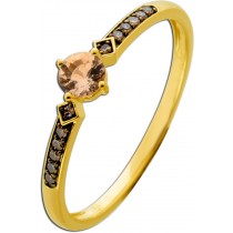 Morganit Ring Gold 585 14K rosa Morganit 0.12ct Champagner Diamanten 0.12ct
