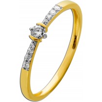 Diamantring Gold 585 14 Karat Diamanten 0.15ct 