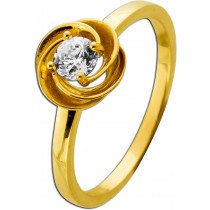 Knoten Endlos Ring Gold 333 8K weißer Zirkonia 