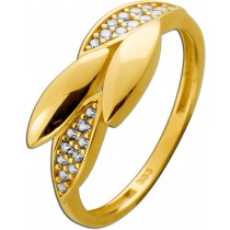 Zirkonia Ring Gold 333 8 Karat weisse Zirkonia Blütenblätter Design