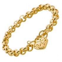 UNO A ERRE Armband Erbskette Gold 375 Herzverschluss_01