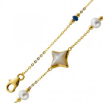 Perlmutt Armband Gelbgold 585 2 Suesswasser Zuchtperlen