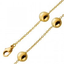 Ankerketten Armband Gold 375 9 Karat Kugelelemente 8mm