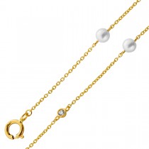 Brillant Armband Gold 585  14K Natur Diamanten Süßwasser Zuchtperlen