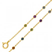Amethyst Armband Gold 585 14K Nat Citrine Peridot Swiss London Blautopase 