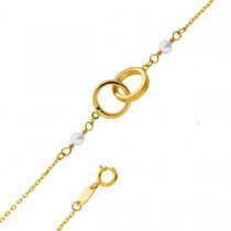 Perlenarmband Gold 333 8K Süßwasserperlen 3.2mm