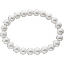 Perlen Armband weiße Süßwasser Zuchtperlen 9mm Dehnbar