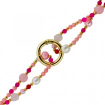 Perlenkette Edelsteinkette Achat Bergkristall Amethyst Rosenquarz 90cm