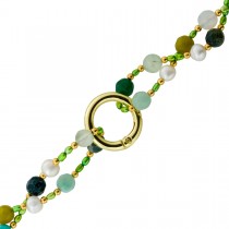 Perlenkette Edelsteinkette Türkis Amazite Achat Bergkristall 92cm 