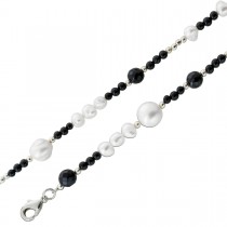 Perlenkette mit Edelsteinen schwarzer Achat