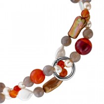 Perlenkette Edelsteinkette Carneol Achat Edelsteine 90cm 