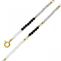 Perlenkette 47cm Süßwasserperlen Natur Spinell Achat Mondsteine 