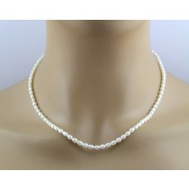 Perlenkette 47cm Süßwasserperlen 3.5-4mm