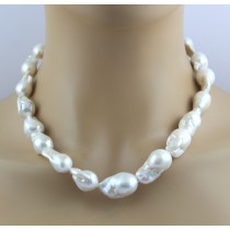 Perlenkette 47cm Edison Perlen 10.5-14.5mm Silber 925