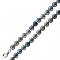Perlenkette 47cm japanische Akoyaperlen 6.5-7.5mm Silber 925