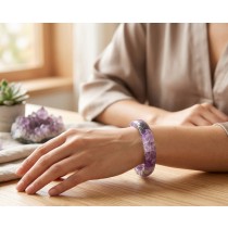 Amethyst Armband lila Natur Amethyste 210ct Stretchband