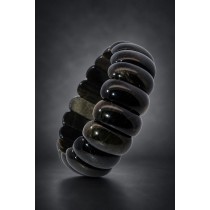 Obsidian Armband schwarz goldene nat. Edelsteine 265ct