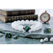 Selenit Armband grüner Malachit weißer Selenit 170ct.